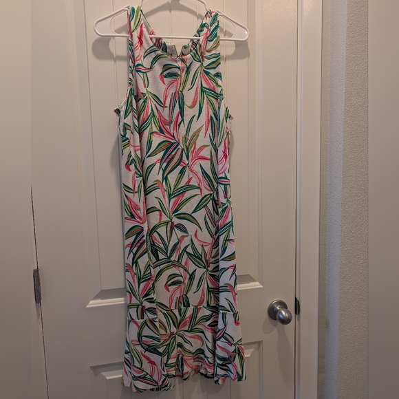 Tropical Print Sleeveless Dress - Picture 1 of 7